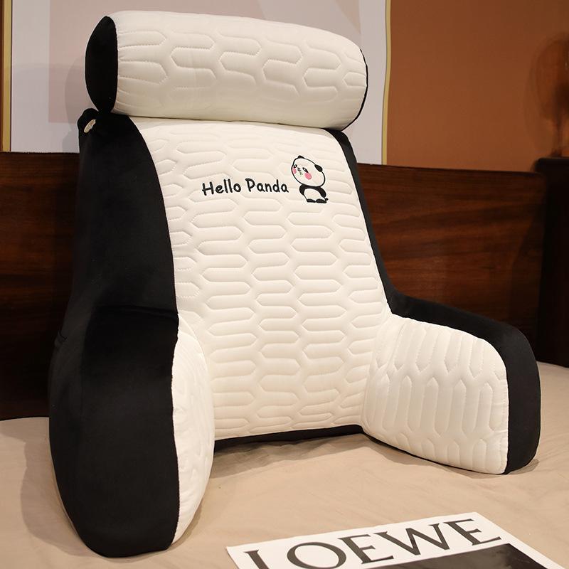 Ergonomic Cushion Quilted and Spliced Comfortable Breathable Fabric Bed Back Cushion Student Reading Pillow Lumbar Support Pad Relieve back pressure