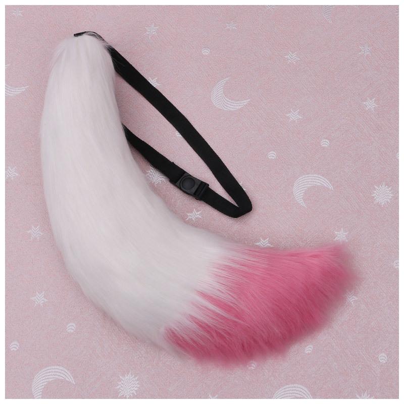 Accessori cosplay in peluche con orecchie e coda di animale grandi fatti a mano per dropshipping accessori coda di volpe coda di lupo