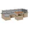 8 Piece Garden Sofa Set with Cushions Beige and Light Grey Poly Rattan