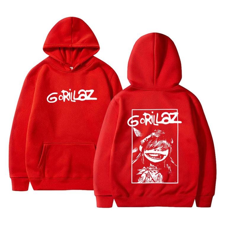 Rockband Gorillaz Grafik Hoodie Herren Damen Hip Hop Gothic Punk Oversized Streetwear Mann Mode Vintage Casual Pullover Hoodies