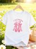 Ballet Shoes Dancing Slogan Print Boys Girls Short Sleeve Tee Parent Match Soft Cotton Kids Elegant Daily Casual Fashion T Shirt