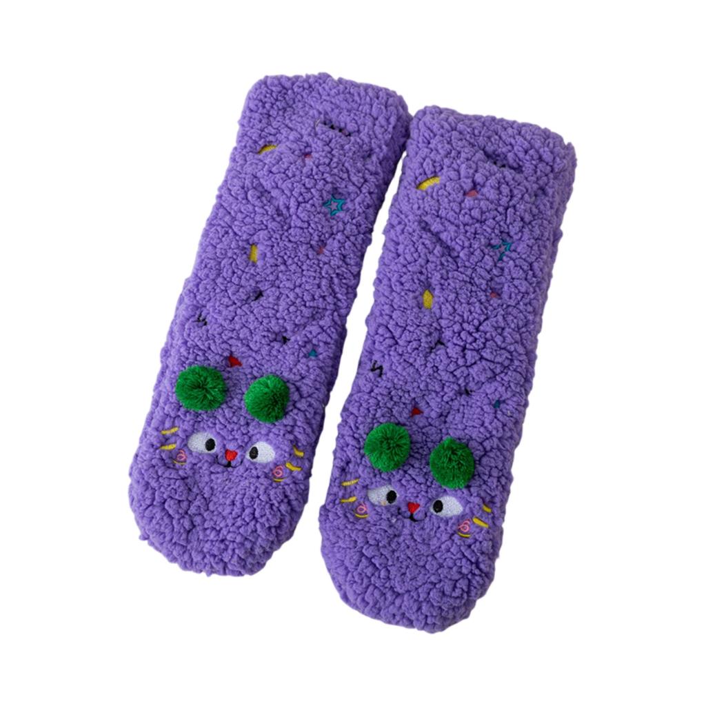 Ladies' Super Thick Lamb Wool Stockings Women Cute Velvet Mid Tube Sleeping Socks Winter Warm Home Floor Socks Birthday Gifts