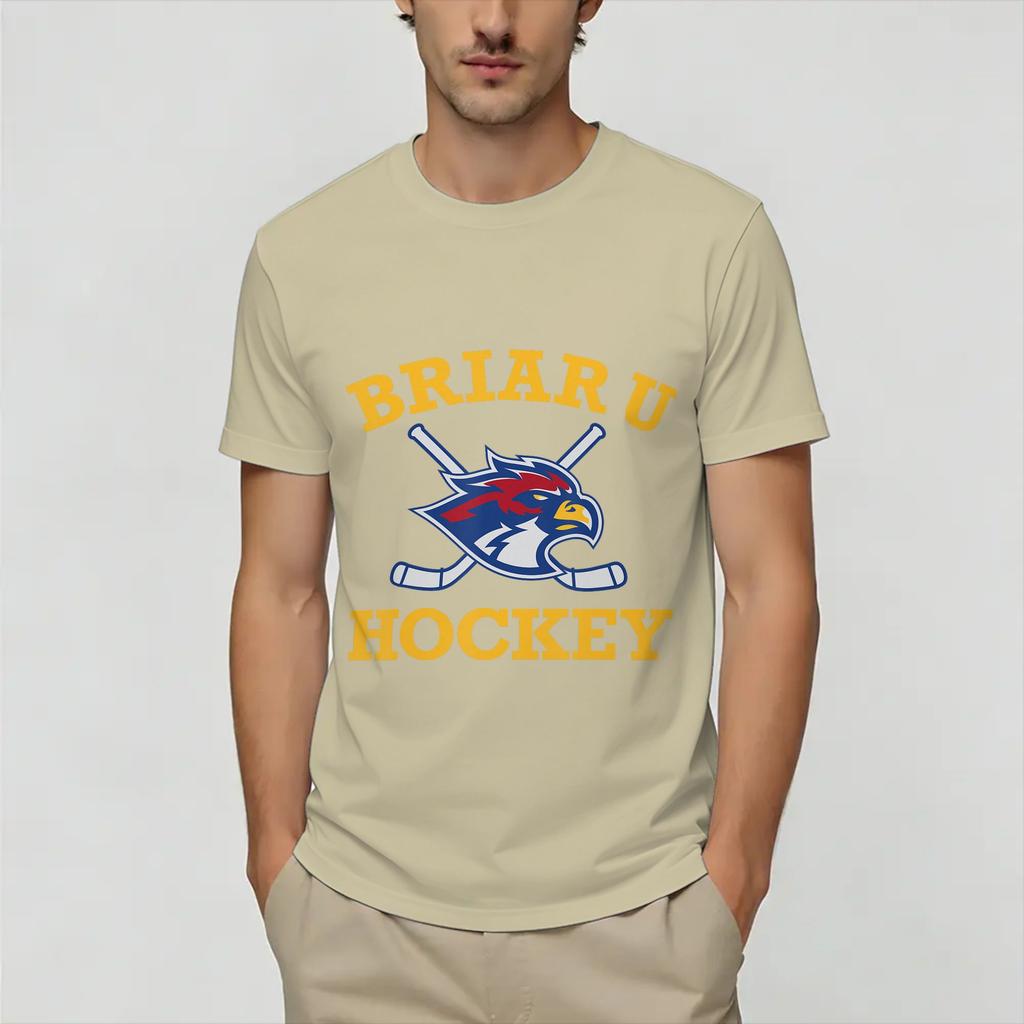 Casual Briar U Hockey Off Campus TShirt for Unisex Crew Neck 100 Cotton T Shirts Short Sleeve Tees Gift Idea Clothing