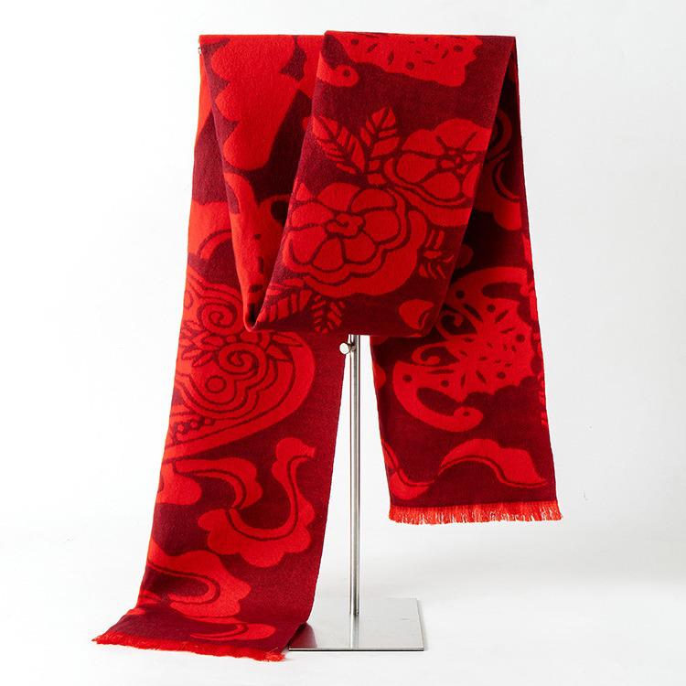 Chinesischer roter Schal mit Logo-Stickerei für Jahrestagung und Klassentreffen
