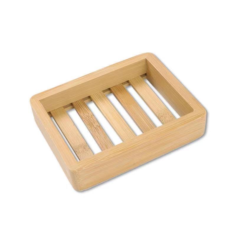 1/5/10pcs Wooden Natural Bamboo Soap Dishes Tray Holder Storage Soap Rack Plate Box Container Bathroom Soap Dish Storage Box