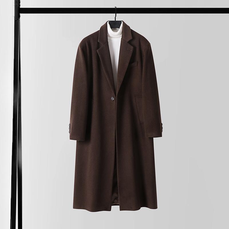 Men's Plus Size Woolen Windbreaker - Autumn/Winter British Style Korean Casual Jacket