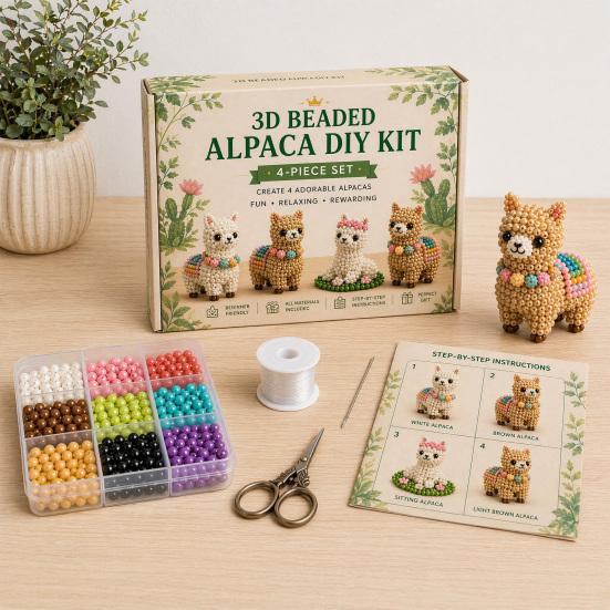 Animale con Perline 3D Carino Kit Fai da Te con Perline Rana Alpaca