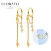 925 Sterling Silver Needle Eight-pointed star/star White Zircon Chain Earrings For Women Tassel Earrings Fashion Party Jewelry