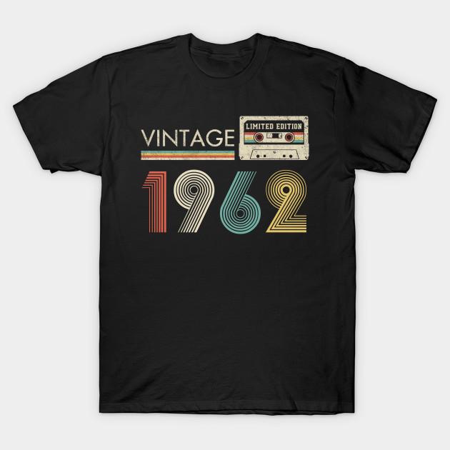 

Men Black Print T-shirt Vintage 1962 Limited Edition Cassette No-Cut Transfer Paper Print Cotton Tshirt 3XL чёрный