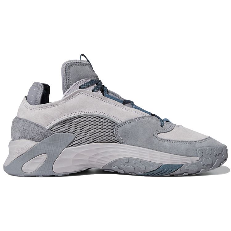 Adidas Originals Streetball Round Toe Lace-Up Synthetic Leather Mesh Non-Slip Low-Top Basketball Shoes Unisex Sneakers Gray FV4830