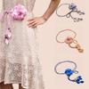 Fashion Elegant Chiffon Thin Big Flower Dress Decorated Waist Rope Belts Waist Chain Waistband