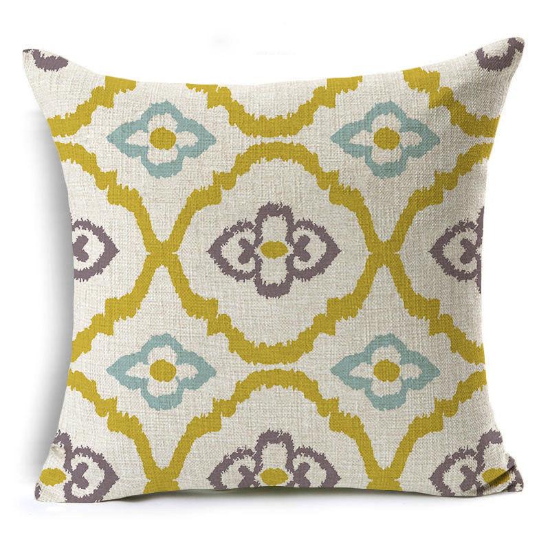 Geometric Cushion Cover Creative Simple Office Linen Pillow Case Modern Style Waist