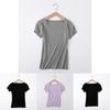 Elegant Summer Short Sleeves Tops Sexy Women Basic Tees Cropped T-shirt Blouse