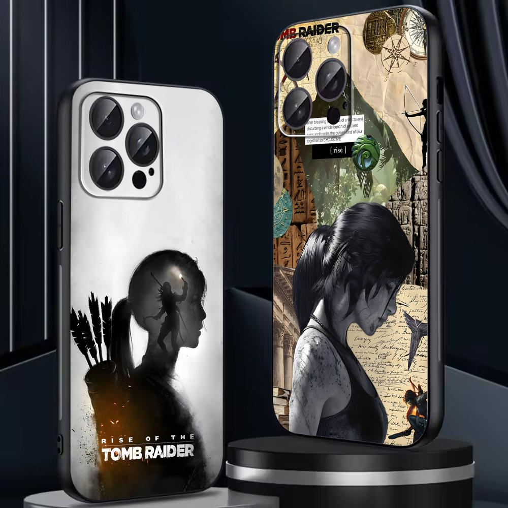 hot game Tomb Raider Phone Case For iPhone17 16 16e 15 14 13 12 11 Plus Mini Pro Max Soft black Shockproof Cover