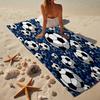 Soccer Ball Pattern Background Beach Towel, Super Soft Microfiber, Gift for Her/Him, Birthday, for Pool, Beach, Travel, Home Decor Fan Gifts