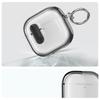 For AirPods 4 with ANC Case Clear Electroplated TPU PC Earbuds Cover with Lock Clasp / Carabiner