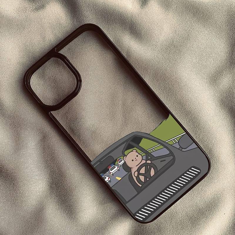 

Funny Animal Drive Dog Couple Phone Case for IPhone 15 14 13 11 12 Pro Max 7 8 Plus SE X XR XS Clear Bunny Bear Cover Fundas iPhone XS MAX