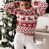 Women's Fashion Christmas Knitted Printed Long Sleeve Round Neck Sweater