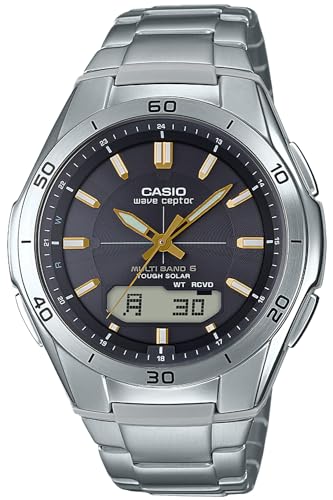 

Мужские серебристые часы Casio Wave Ceptor WVA-M640D-1A3JF с радиоконтролем и питанием от солнечной батареи (Официальный японский продукт)