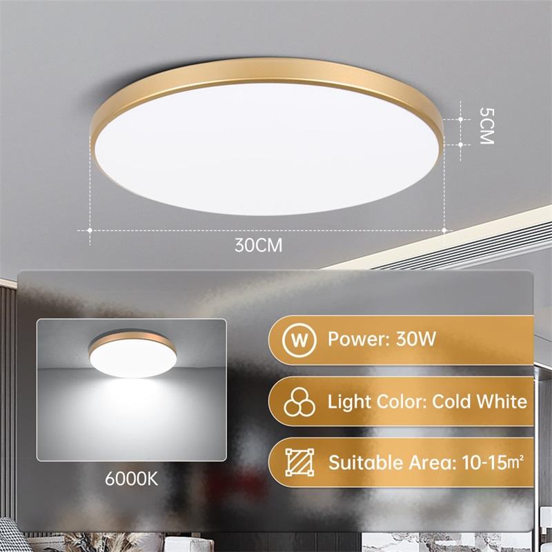 Lampă de Tavan Aurie Lumină de Tavan LED 220V 3 Culori Panou LED Ultra Subțire Iluminat Pentru Bucătărie Dormitor Sufragerie