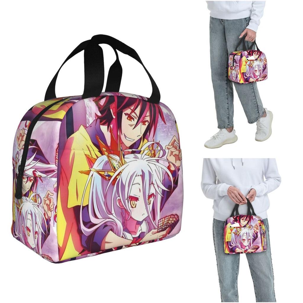 No Game No Life Zero Cover Image Insulated Lunch Bag for Women Children Portable Food Boxes Thermal Lunch Box Tote