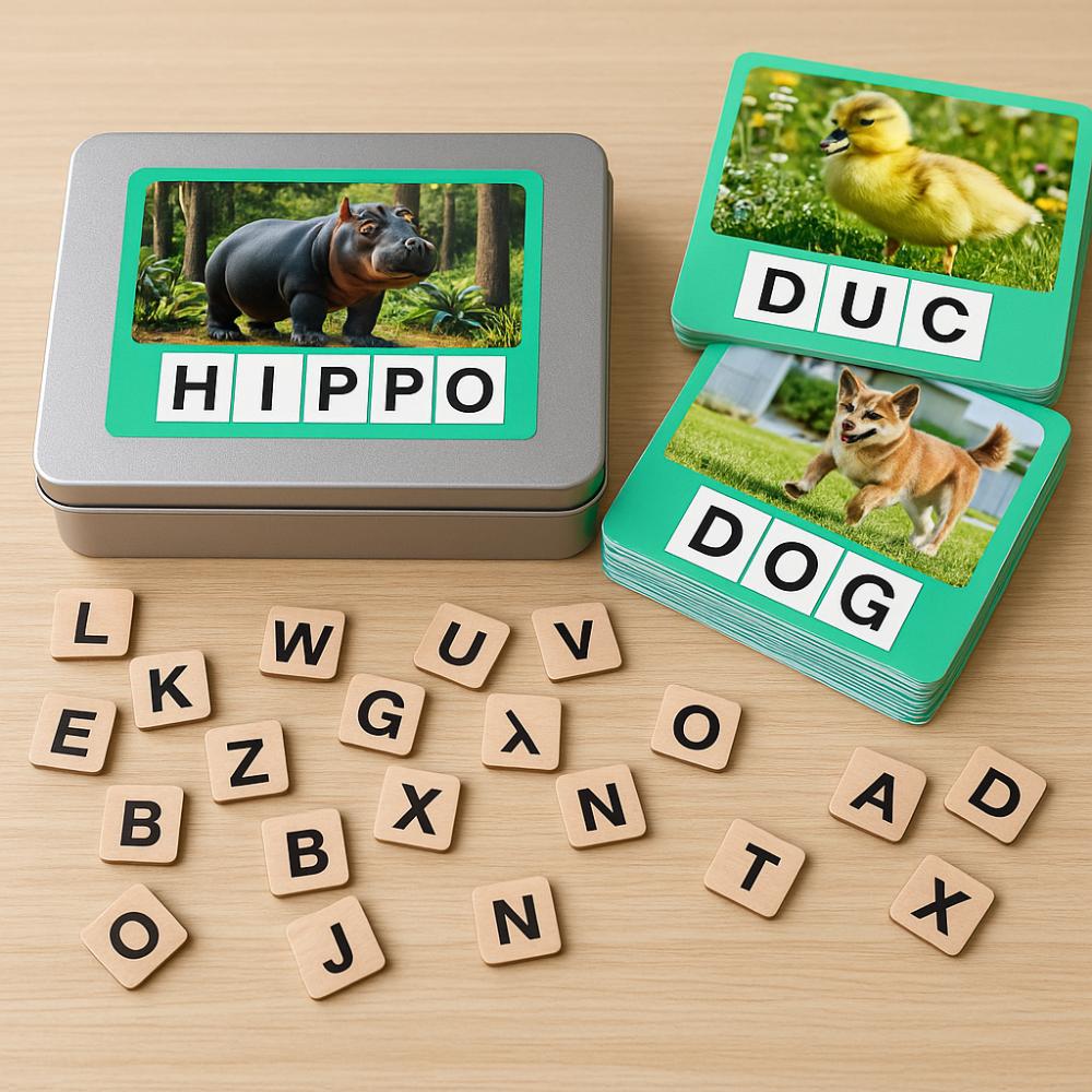 Alphabet Spell The Word Game Wooden Puzzle Letter Spelling Block  Educational Toy