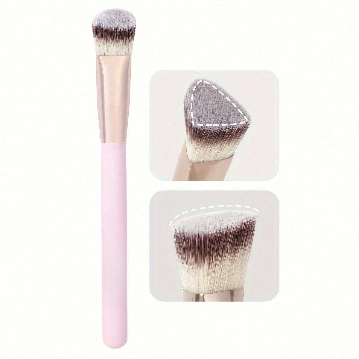 

1pcs High-Level Appearance Triangular Head Concealer Brush, Fits Skin Seamlessly For Concealing, Portable Makeup Brush Beauty Tool розовый