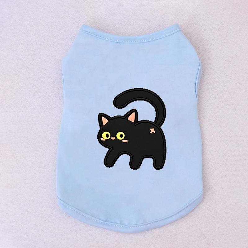 Halloween Pet Vest Cute Black Cat Cartoon Print Sleeveless Shirt Soft Breathable Costume For Kitten Puppy Party Daily Outfit