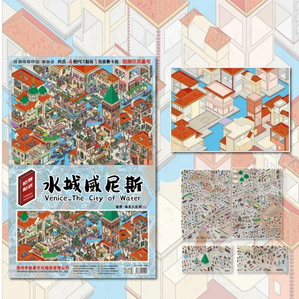 DIY 3D Landscape Sticker PET Cabin Scene Sticker New Miniature Scene Collage