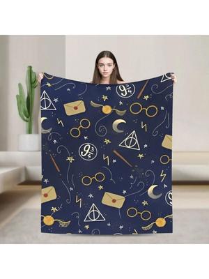 H-Harry P-Potter Ikony Koc Flanelowy Czarodziejski Ial Fantastyczne Koce Na Łóżko Ciepły Pikowany Koc Na Zewnątrz,
