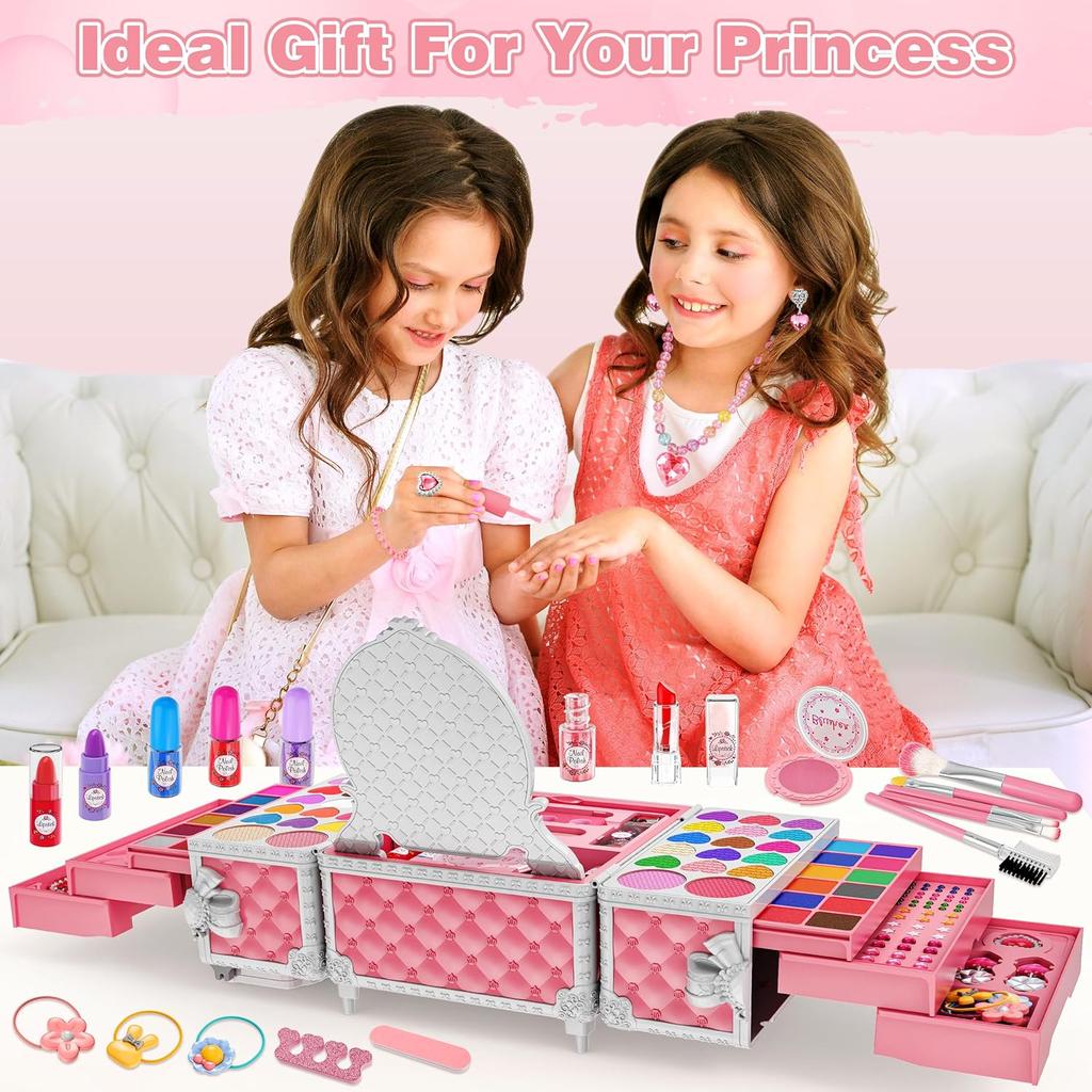 Kids Makeup Kit for Girl - Kids Makeup Kit Toys for Girls, Play Real Makeup Girls Toys, Washable Make Up for Little Girls