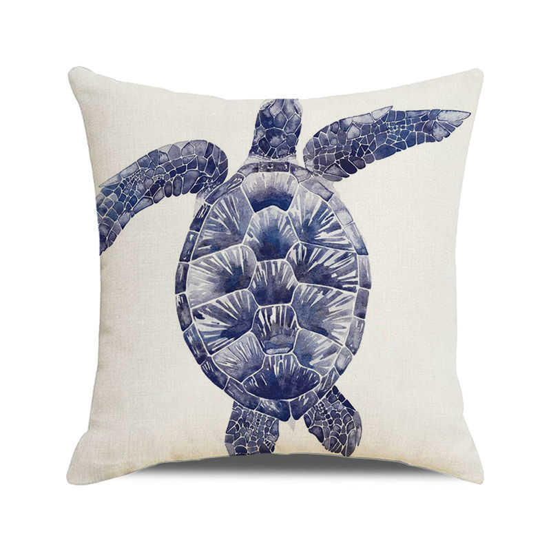 Home Decor Colorful Sea Turtle Watercolor Pillow Covers Pattern Cushion Cover Suitable for Sofa Bedroom Car Pillow Cover