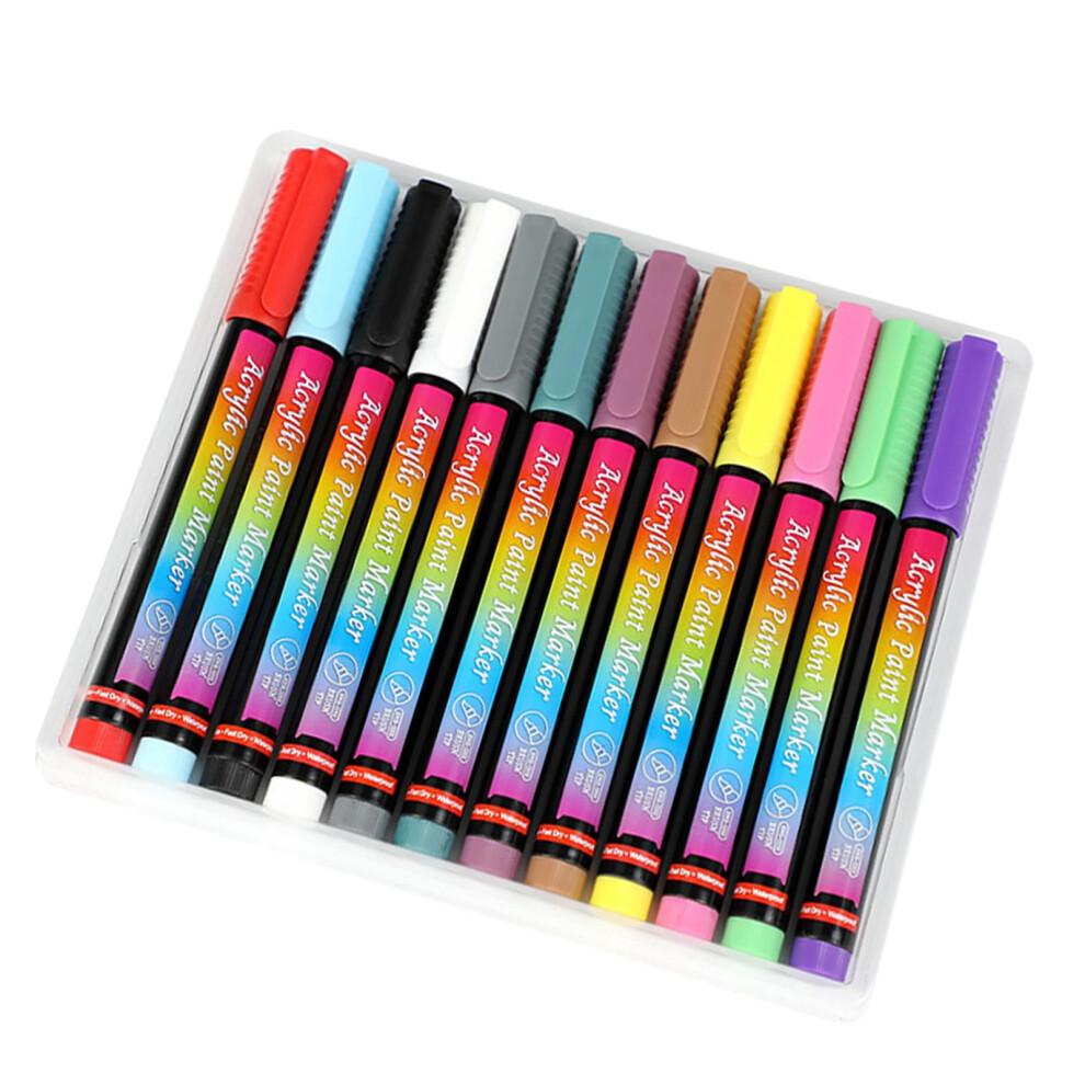 Marker Pens Painting Watercolor Pen Set Colorful Paint Markers, Smooth Art Project marker Pens for Cards Black Papers, 12 12 Colors