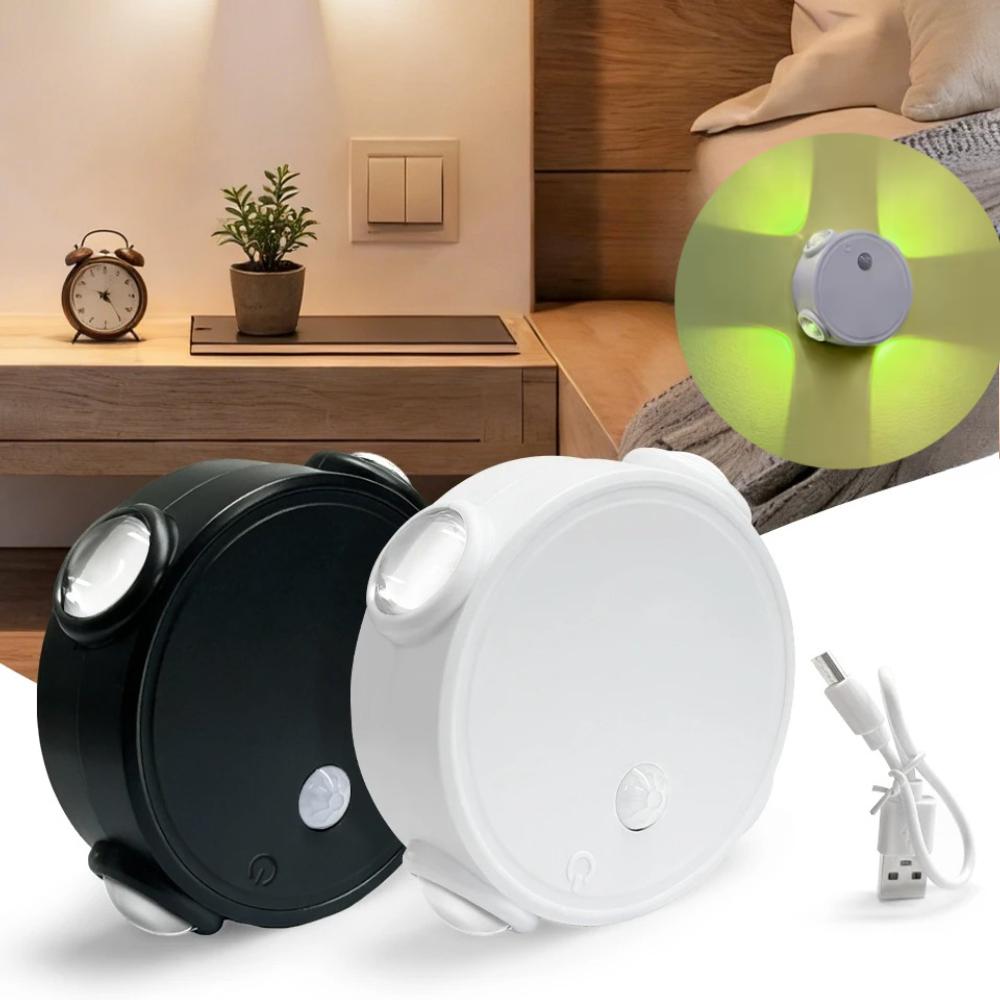 1PC RGB Rechargeable Cat Eye Ambient Light Motion Sensor Night Light Magnetic Wall Lamp for Bedroom Hallway Stairs Decor