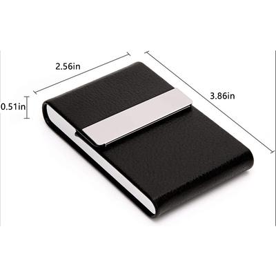 Neues PU-Leder Visitenkartenetui Metall Slim Pocket Kartenhalter mit Magnetverschluss
