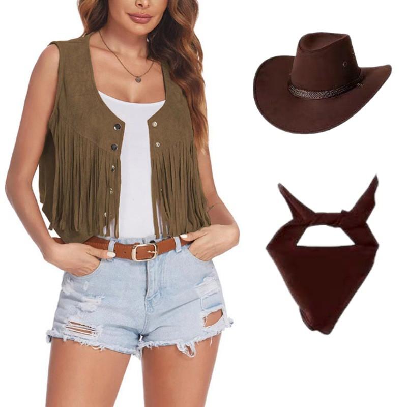 Womens Lightweight Layering Vest With Fringe Detail Boho Chic Outdoor Camping Style 2026