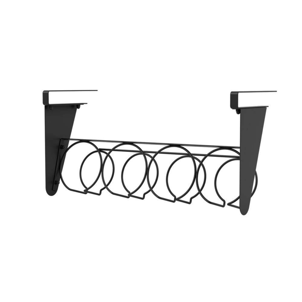 Wall Mounted Under Cabinet Water Bottle Organizer Carbon Steel Cup Storage Rack  Kitchen