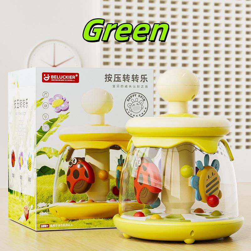 Colorful Insect and Carousel Theme Press-and-Go Toy with Jumping Ball - Early Educational Toddler Toy for Sensory Development