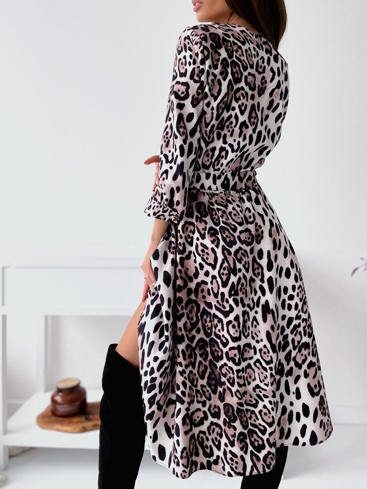 2024 Autumn European & American Fashion Long-Sleeve Printed Dress