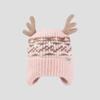 Christmas Antler Knitted Hat Women's Autumn Winter Warm Wool Hat Velvet Ear Protection Cap