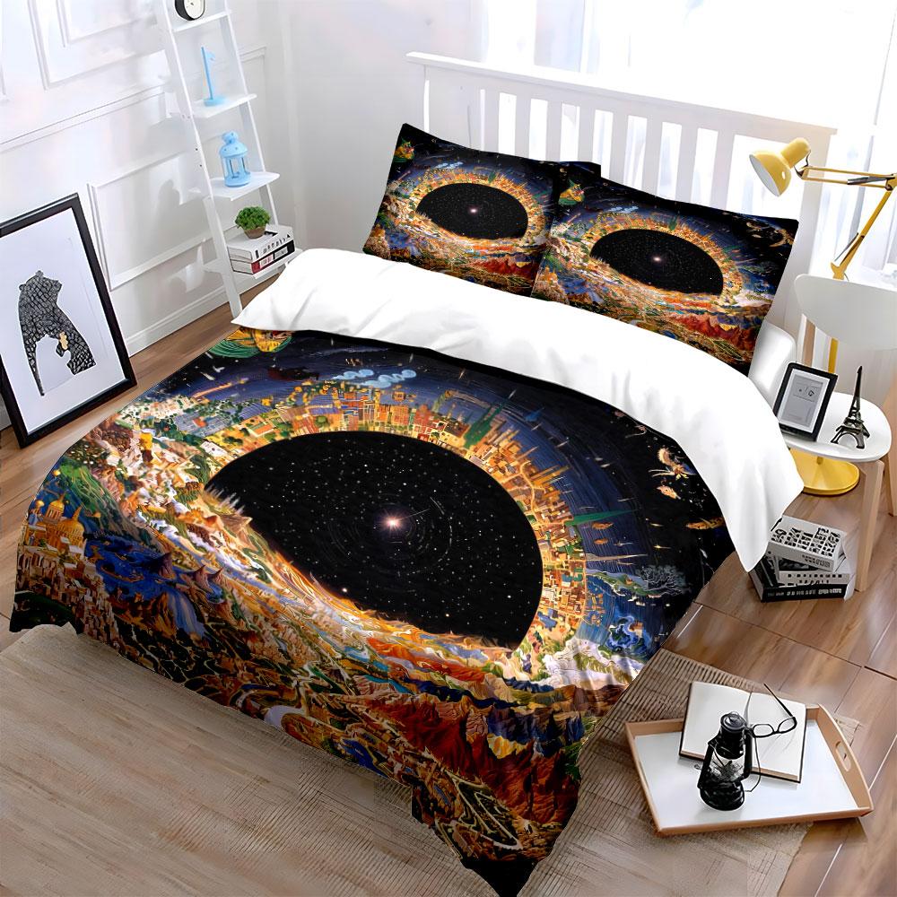 Fantasy Landscape Art Decoration Set Bedding Set with 1 Duvet Cover 2 Pillowcases Single Double King Queen Gift