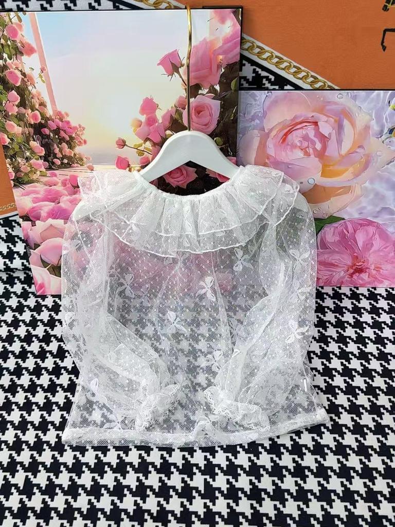 Lolita Spets Dubbla Lager Babydoll Sommartopp för Flickor