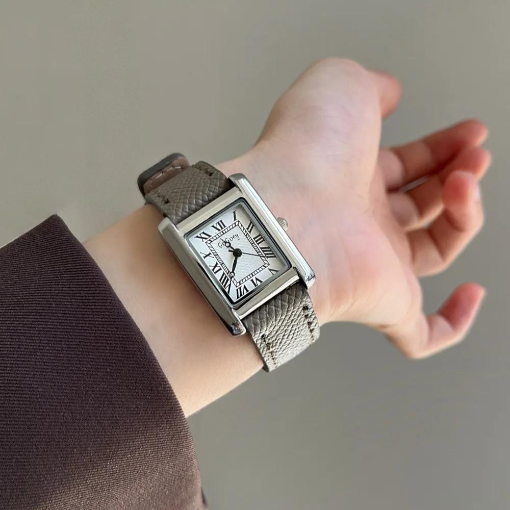 Women Square Rome Dial Watch Retro Quartz Watches Leather Strap Wristwatches