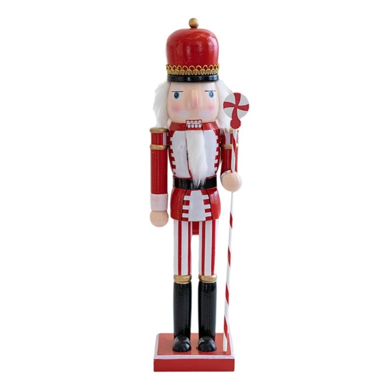

Wood Walnut Cracker Puppet Soldier Christmas Decoration Hand Painted Nut Cracker for Christmas Present