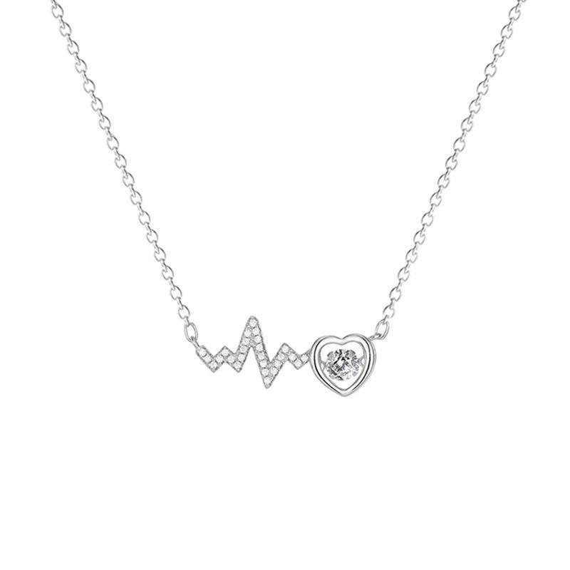 Korean Style Titanium Steel Heart Necklace for Women - Fashionable and Colorfast