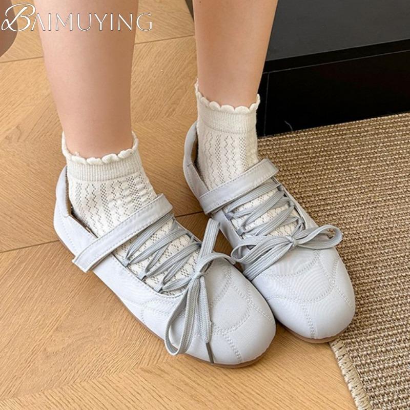 Fashion Lace-Up Women Flat Sandals Loafers Casual Marie Janes Sport Shoes 2025 Trend Summer Woman Soft Sole Shallow Comfort Zapatillas