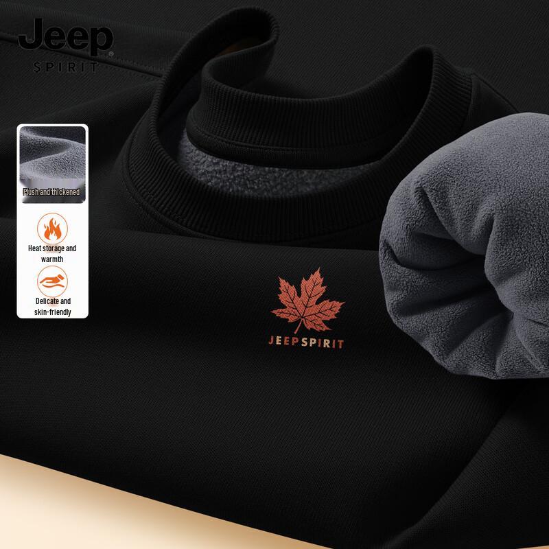 JEEP SPIRIT Men's Fleece Lined Round Neck Sweatshirt