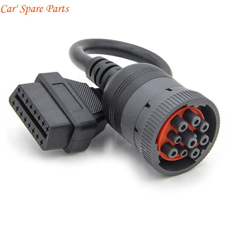 

Y4UA J1939 9Pin to OBD2 16Pin Truck Diagnostic Adapter Cable Fit Vehicles China Mainland