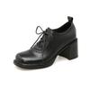 Fashion New Spring Genuine Leather Women Shoes Square Toe Women Pumps Shoes for Women High Heel Chunky Heel Shoes Zapatos Mujer Loafers