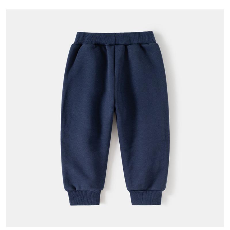 Korean Style Boys Fleece Lined Long Sports Pants Kids Children Winter Autumn Trousers